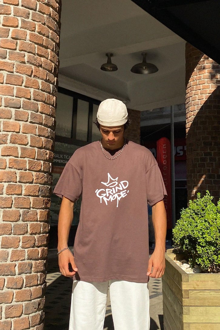 Gangsta Bear Sırt Baskılı Oversize Tshirt