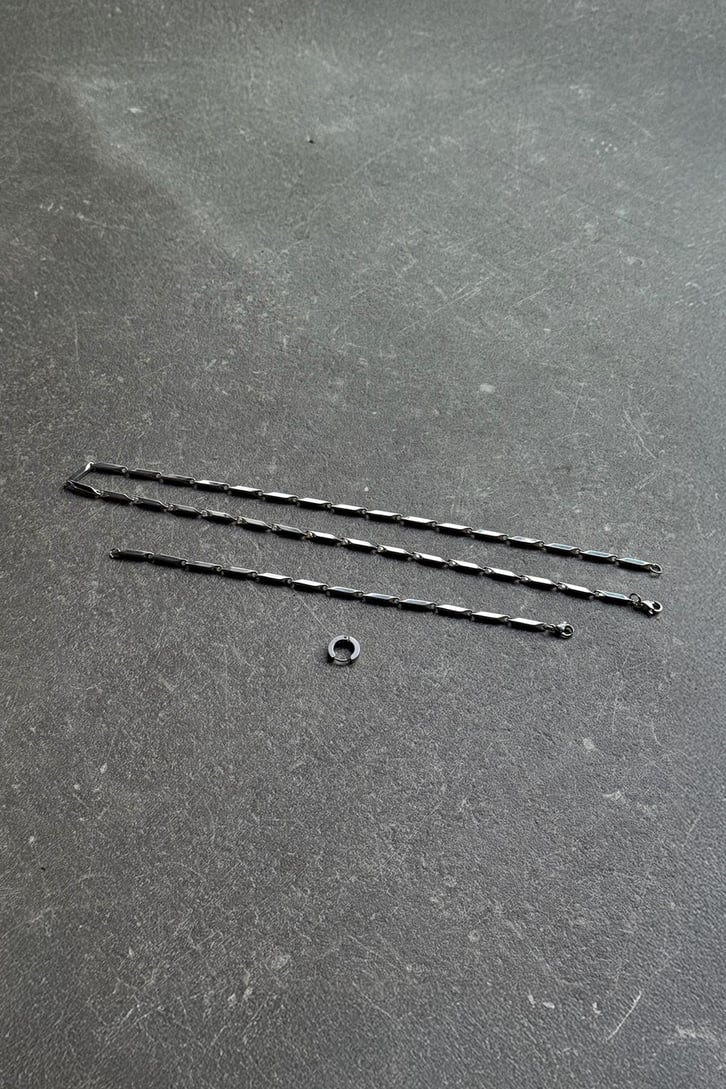 Geometrik Model Gümüş Set