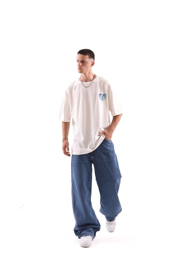 Get Shit Done Baskılı Beyaz Oversize Tişört