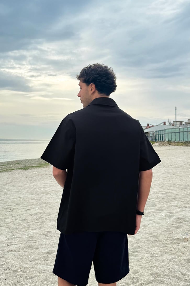 Ghost Baskılı Kısa Kol Oversize Gömlek