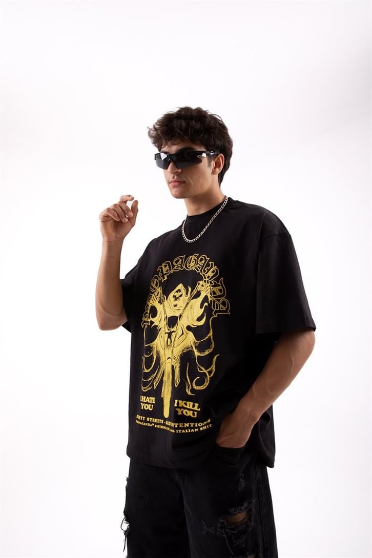 Ghost Driver Baskılı Siyah Tshirt