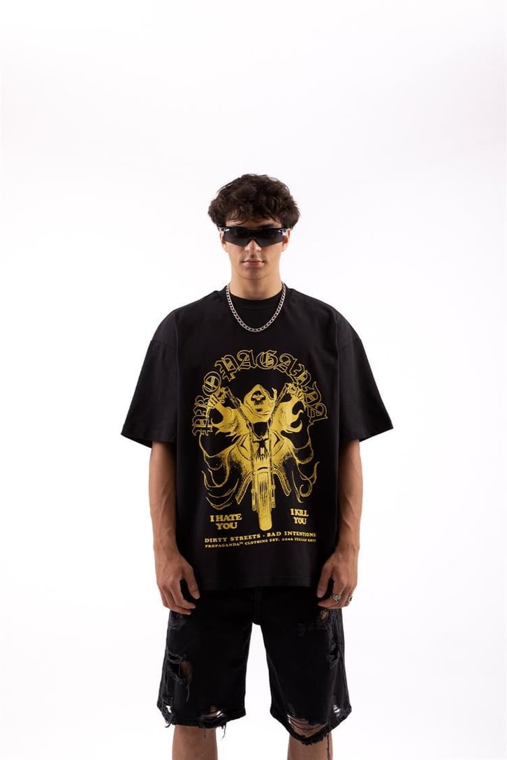 Ghost Driver Baskılı Siyah Tshirt