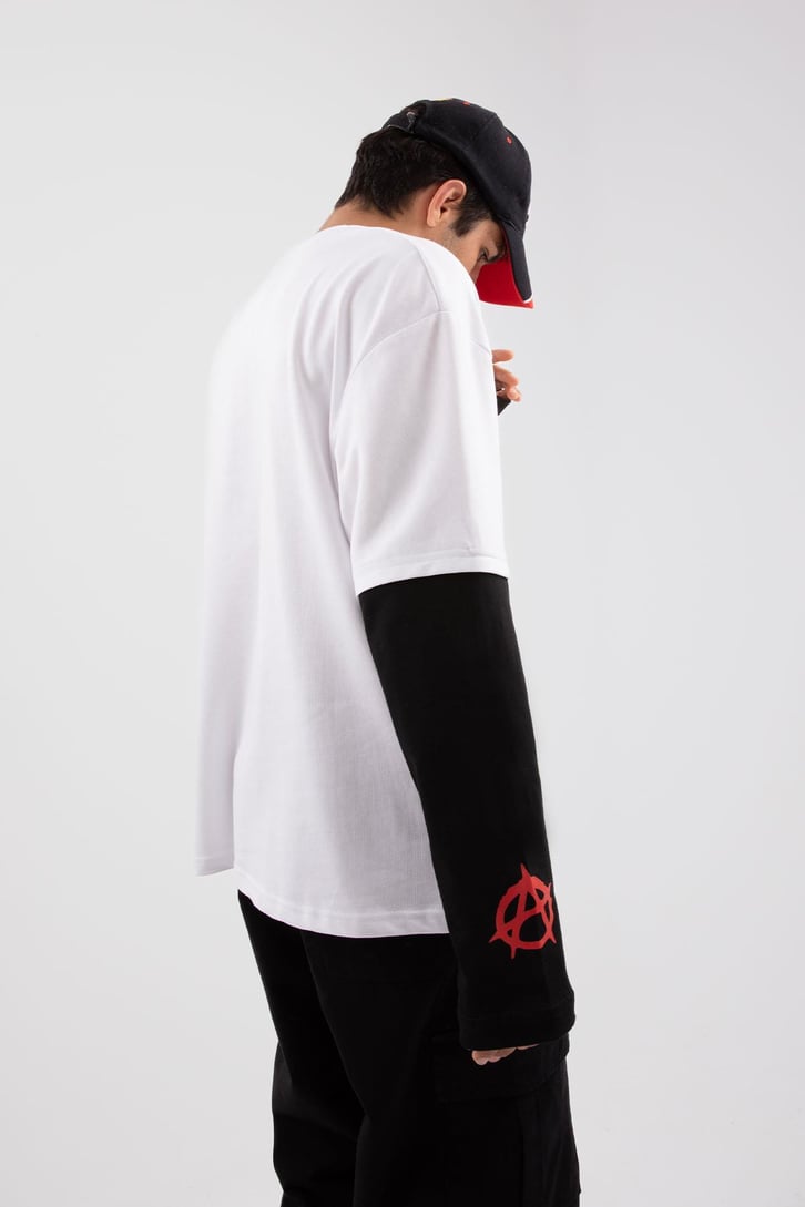 Ghost Girl Baskılı Beyaz Long Sleeve Tişört