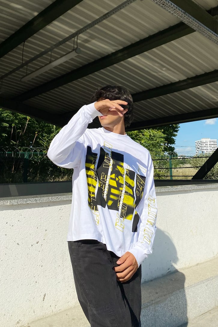 Glow Up Beyaz Uzun Kollu Tshirt