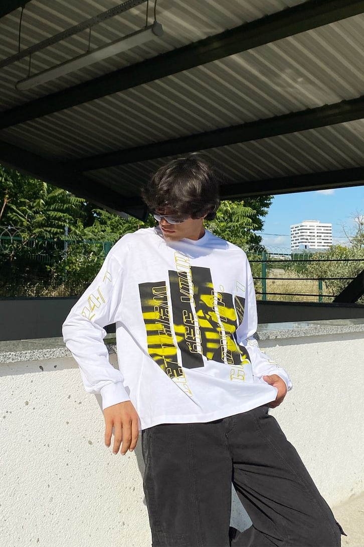 Glow Up Beyaz Uzun Kollu Tshirt