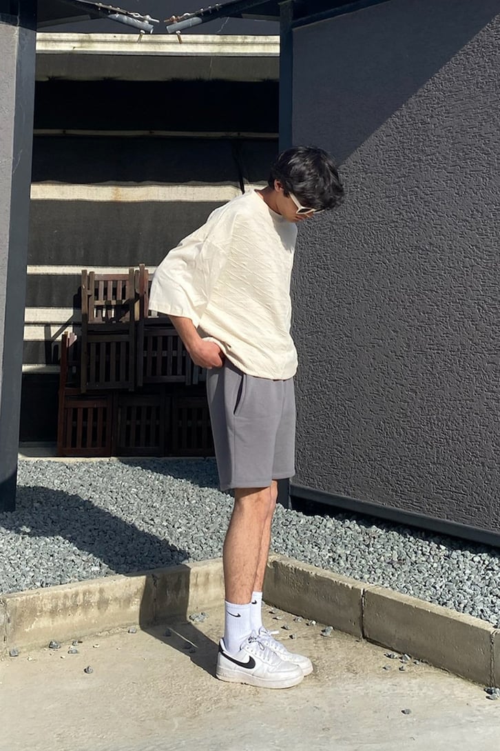 Glyph Desenli Bej Oversize Tshirt