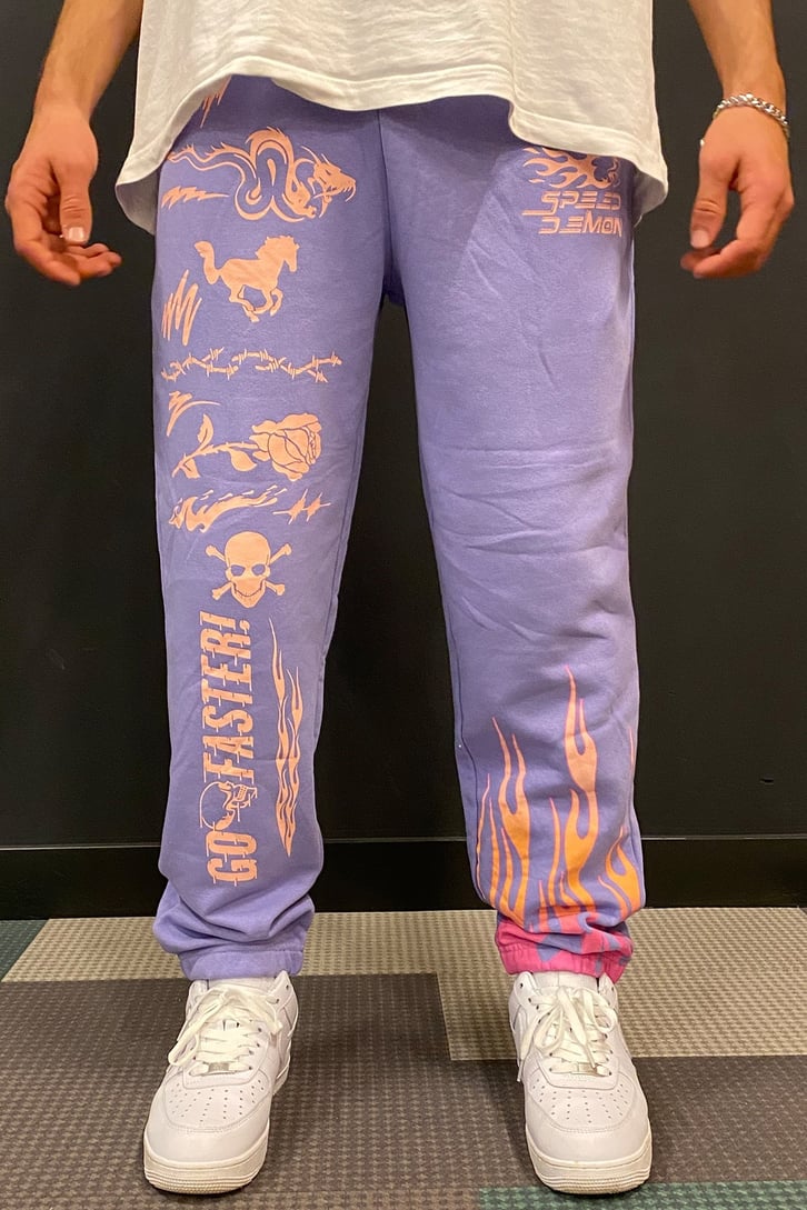 Go Faster Flame Printed Oversize Sweatpant