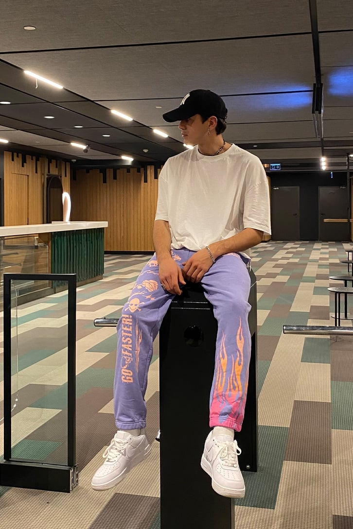 Go Faster Flame Printed Oversize Sweatpant