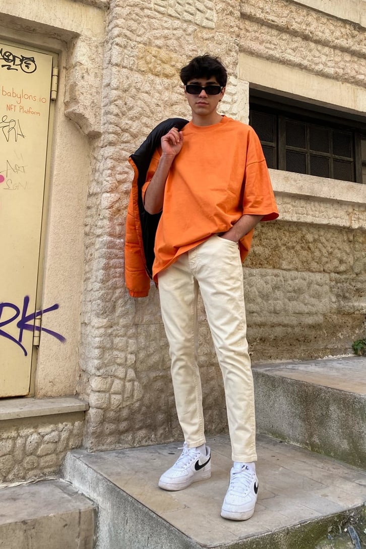 Golden Orange Oversize Basic Tshirt