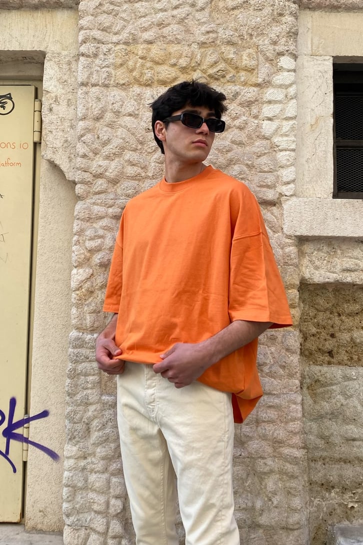 Golden Orange Oversize Basic Tshirt