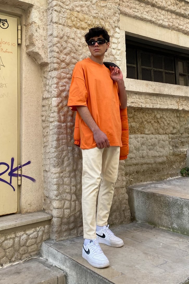 Golden Orange Oversize Basic Tshirt
