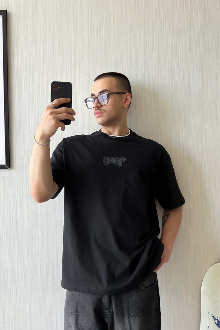 Golfie 3D Baskılı Oversize Tişört