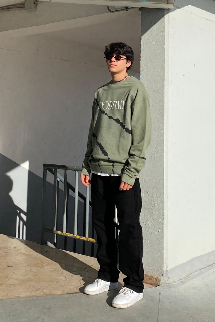 Good Times Oversize Printed Premium Sweatshirt