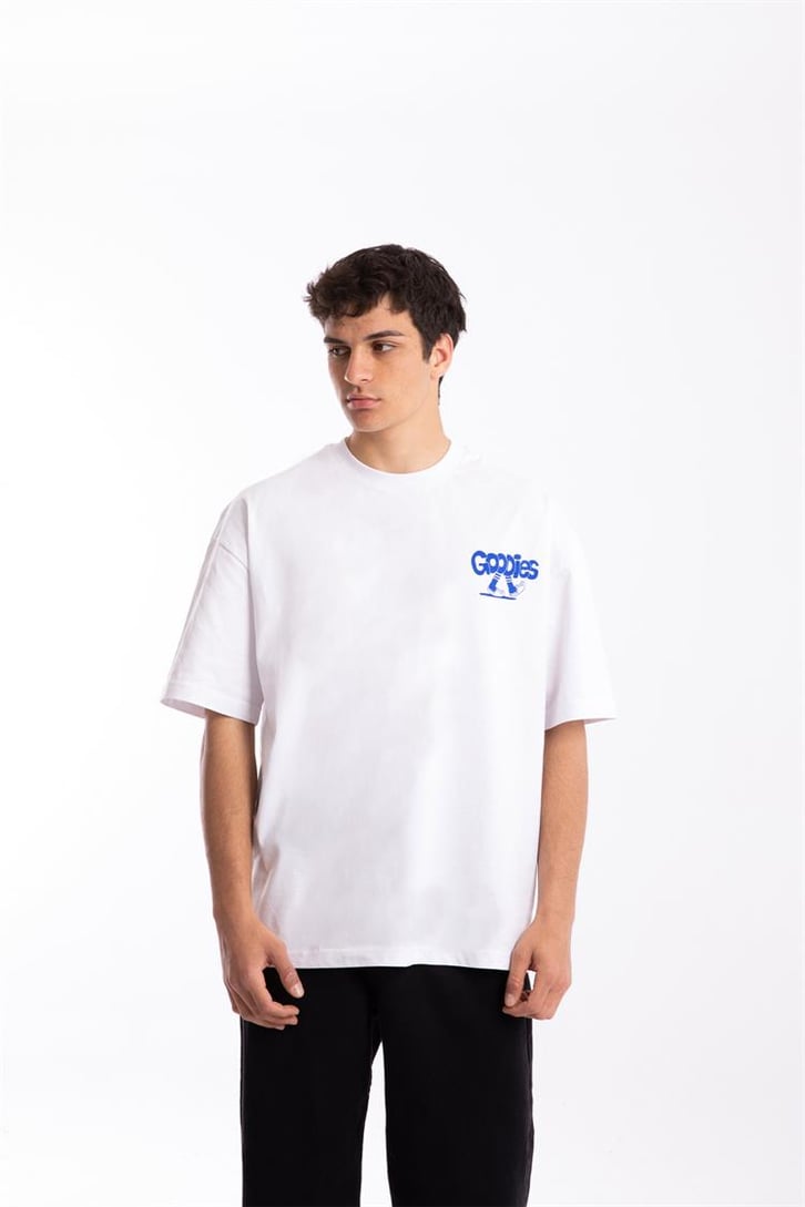 Goodies Baskılı Beyaz Oversize Tshirt
