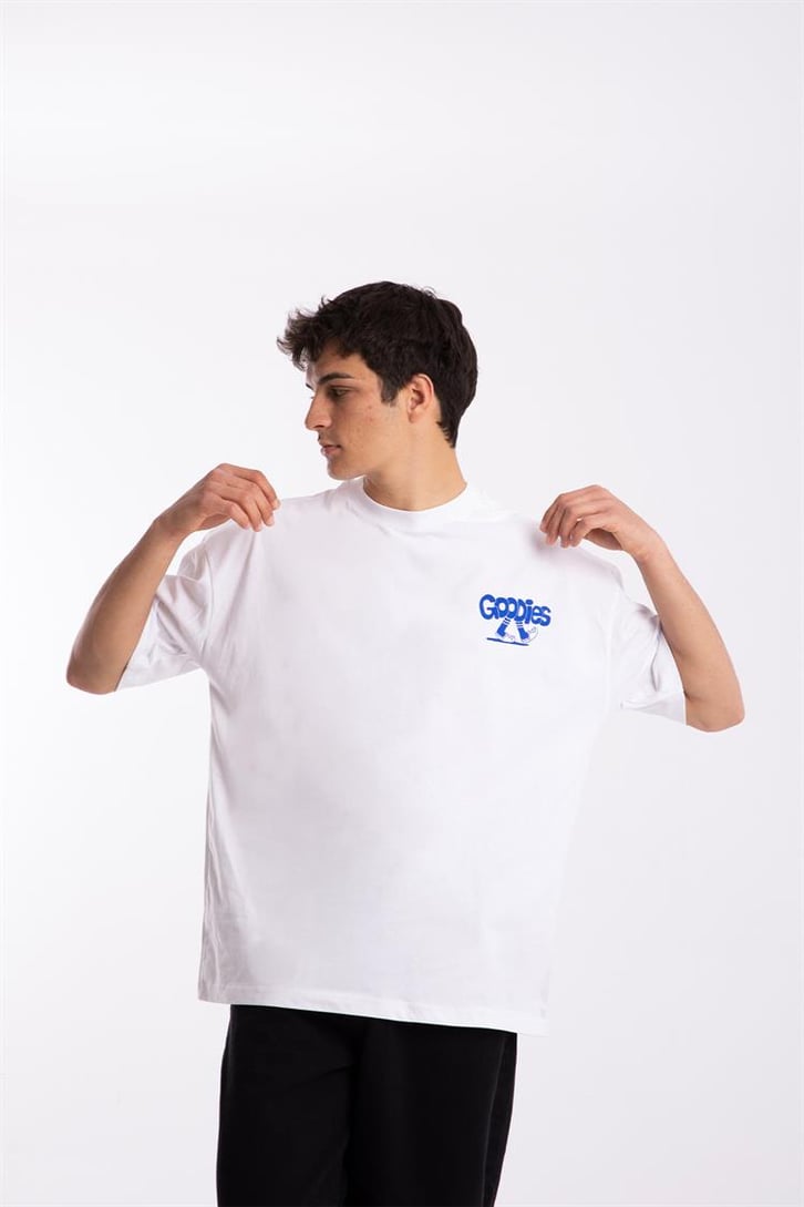 Goodies Baskılı Beyaz Oversize Tshirt