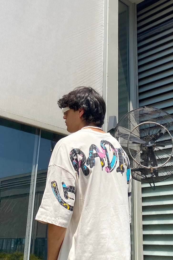 Gradient Colors Gri Oversize Tshirt