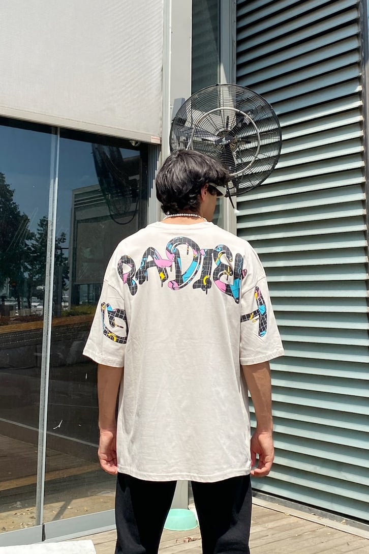 Gradient Colors Gri Oversize Tshirt
