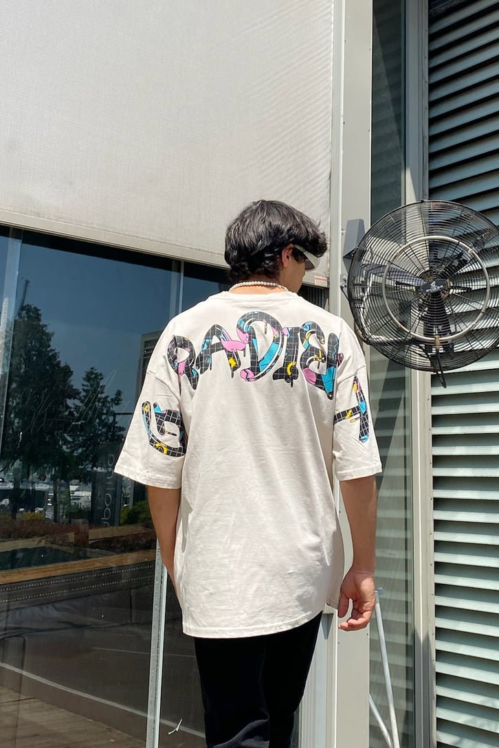 Gradient Colors Gri Oversize Tshirt