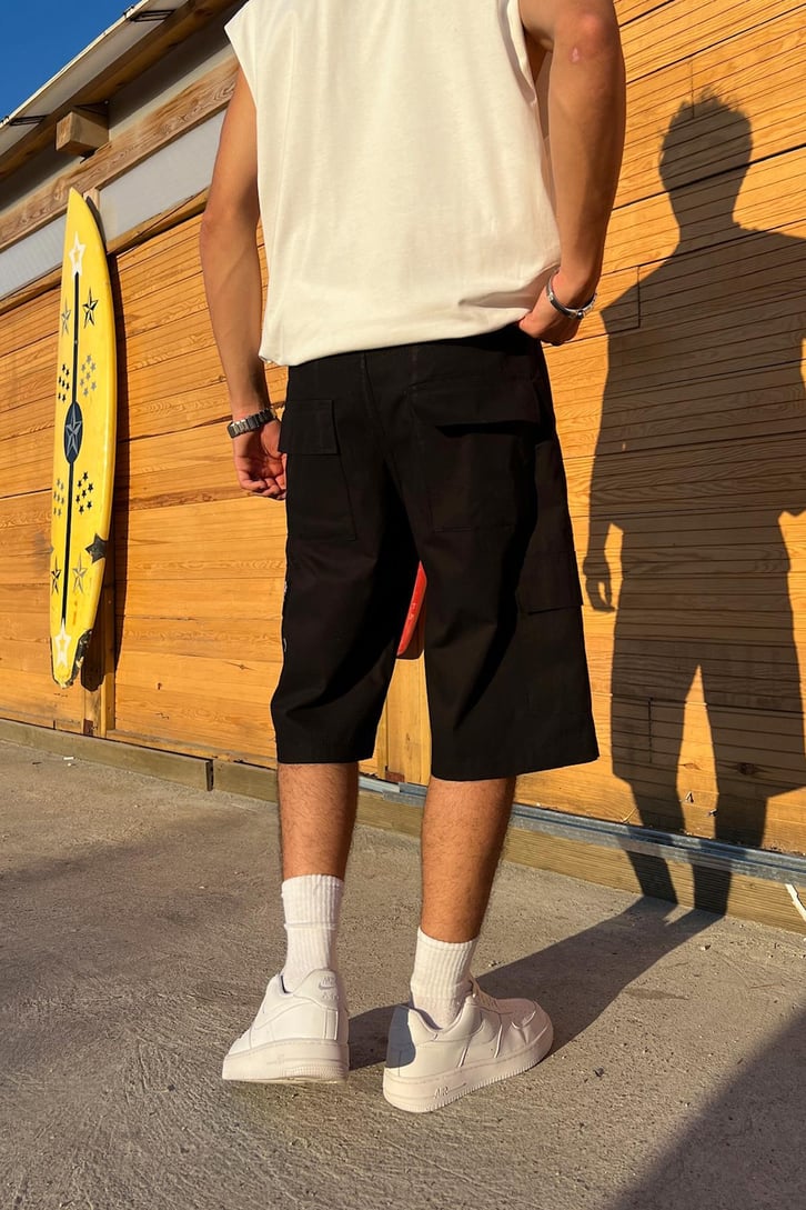 Graffiti Baskılı Baggy Şort