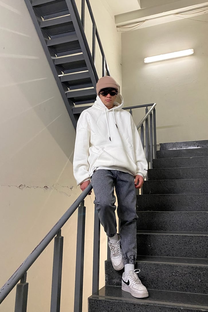 Gray Eskitme Taşlamalı Jogger Pants