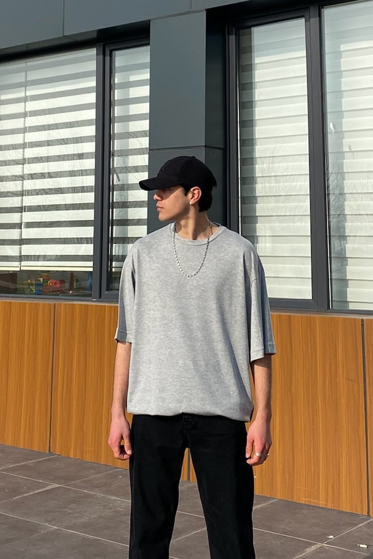 Gray Oversize Basic Premium Tshirt