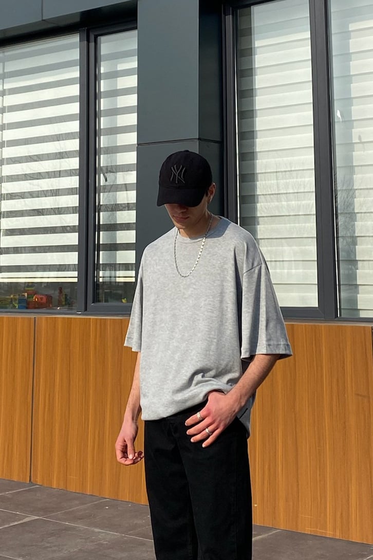 Gray Oversize Basic Premium Tshirt