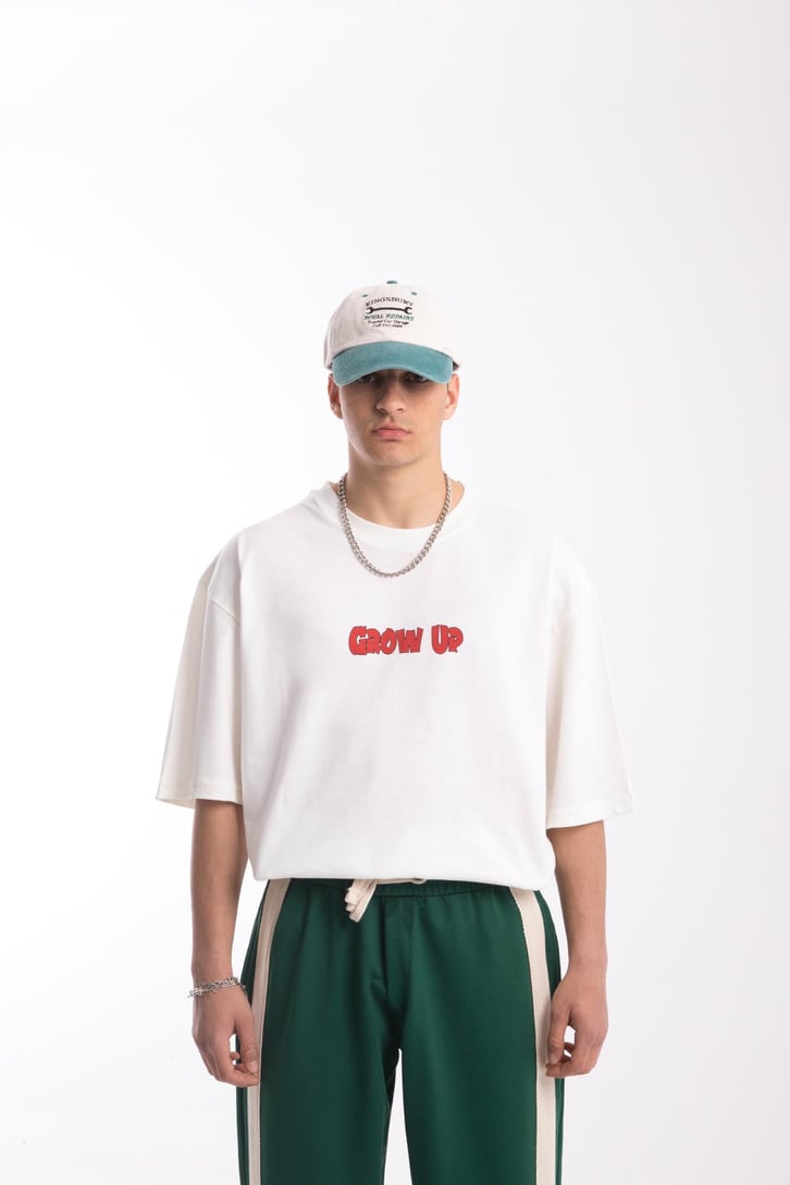 Grow Up Sırt Baskılı Oversize Tshirt
