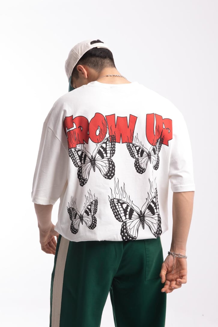 Grow Up Sırt Baskılı Oversize Tshirt