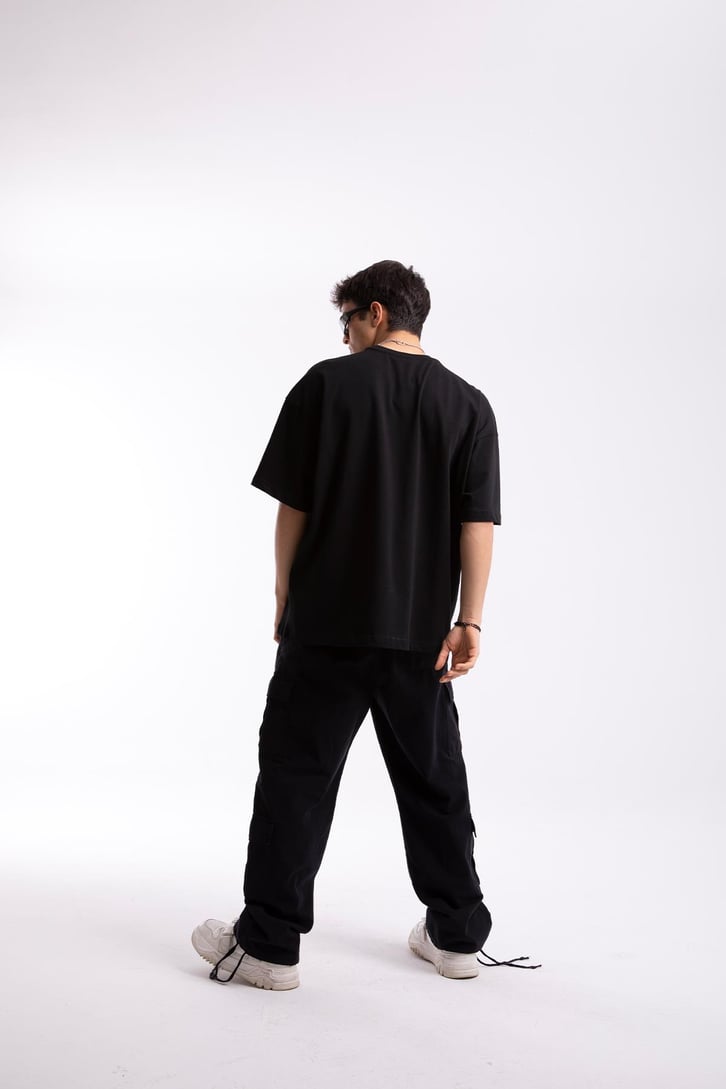 Gta Rebellion Baskılı Siyah Oversize Tshirt