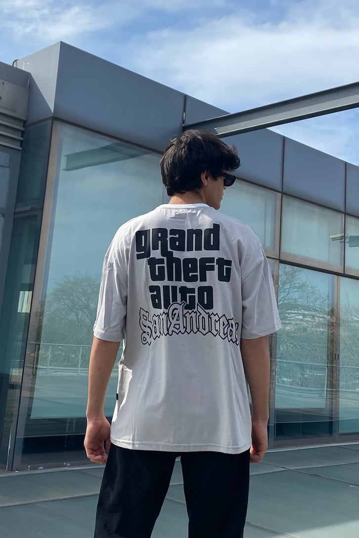 GTA San Andreas Baskılı Oversize Tshirt