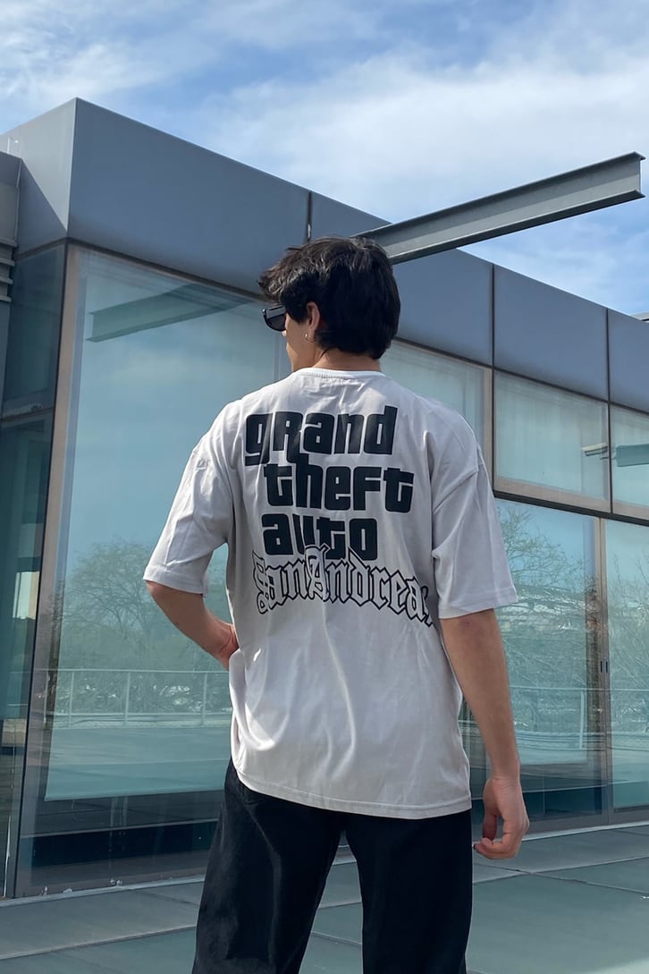 GTA San Andreas Baskılı Oversize Tshirt