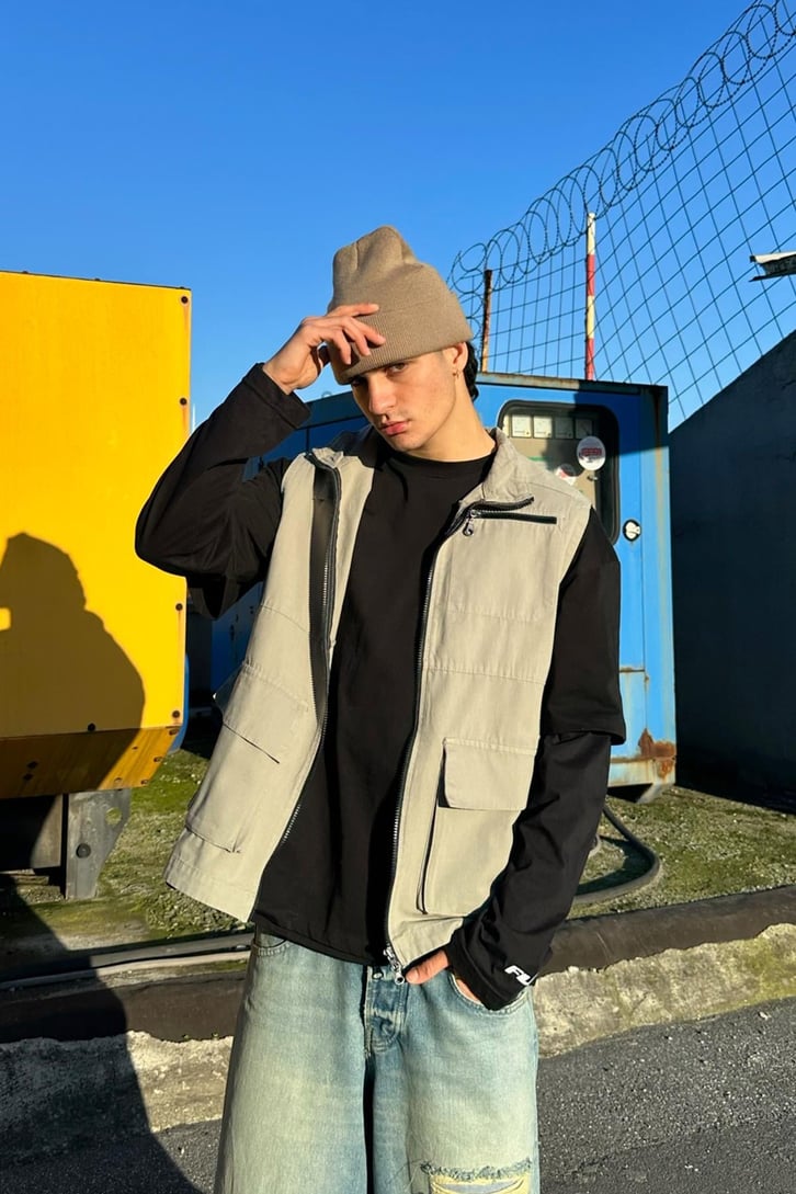 Günlük Street Style Kargo Cepli Yelek