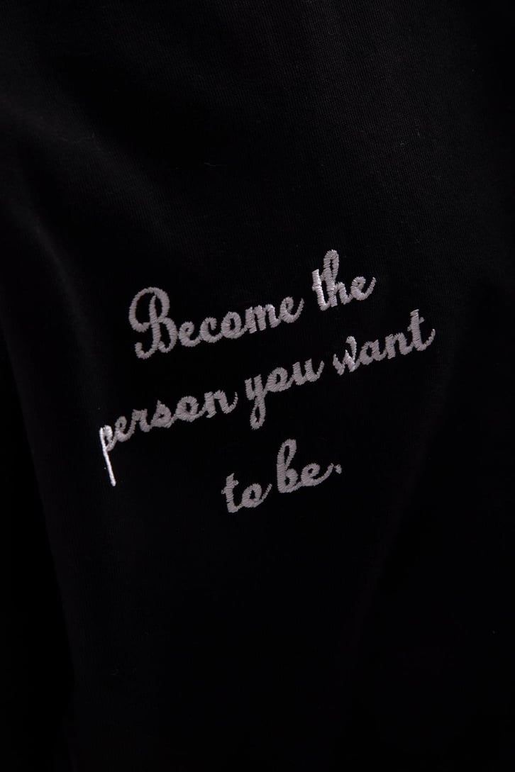 Hac Studio Baskılı Siyah Oversize Tshirt