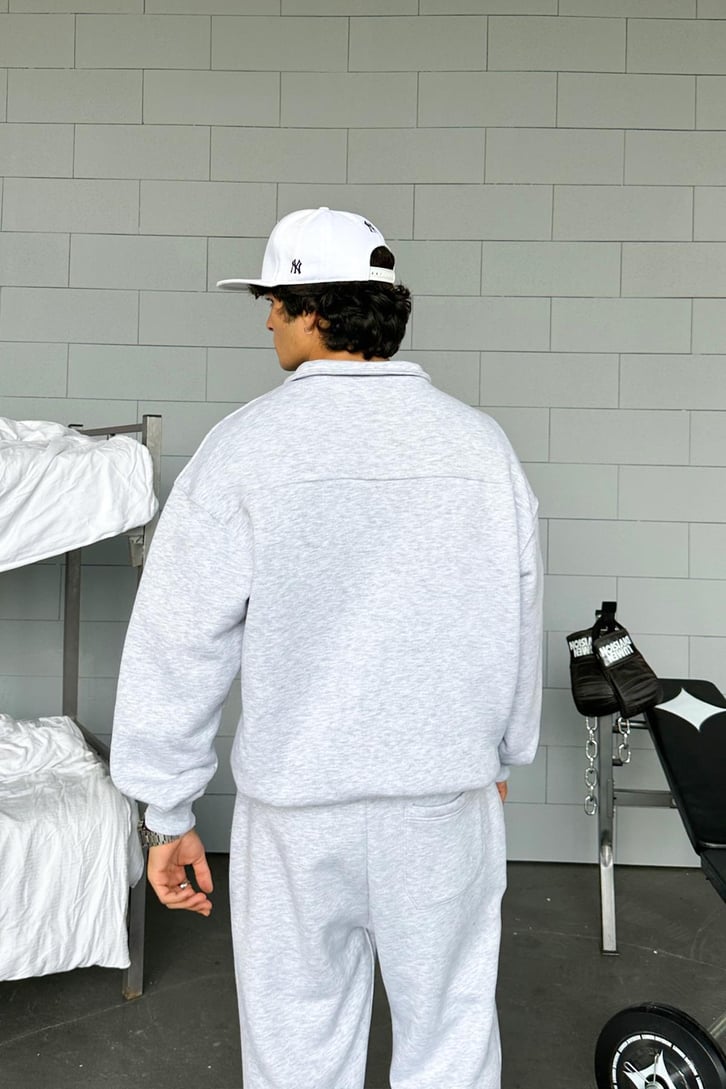 Half Zip Basic Oversize Sweatshirt