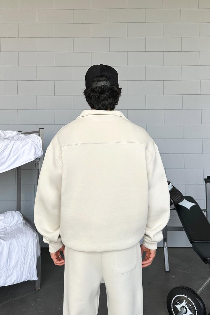 Half Zip Basic Oversize Sweatshirt
