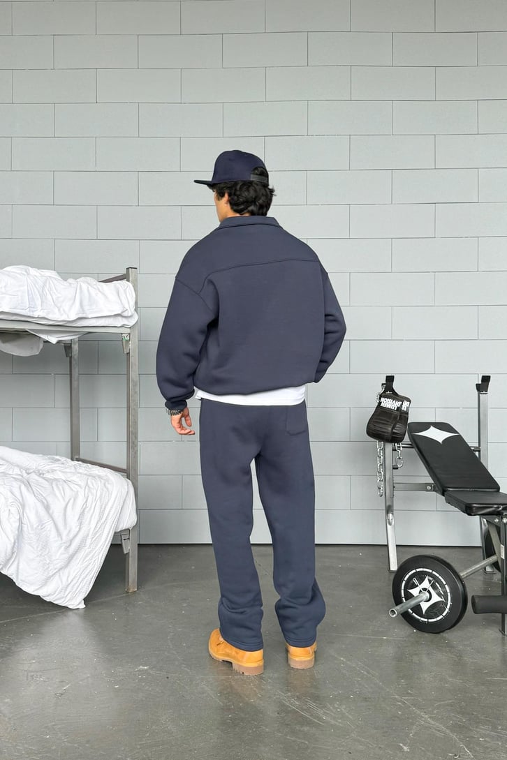 Half Zip Basic Oversize Sweatshirt