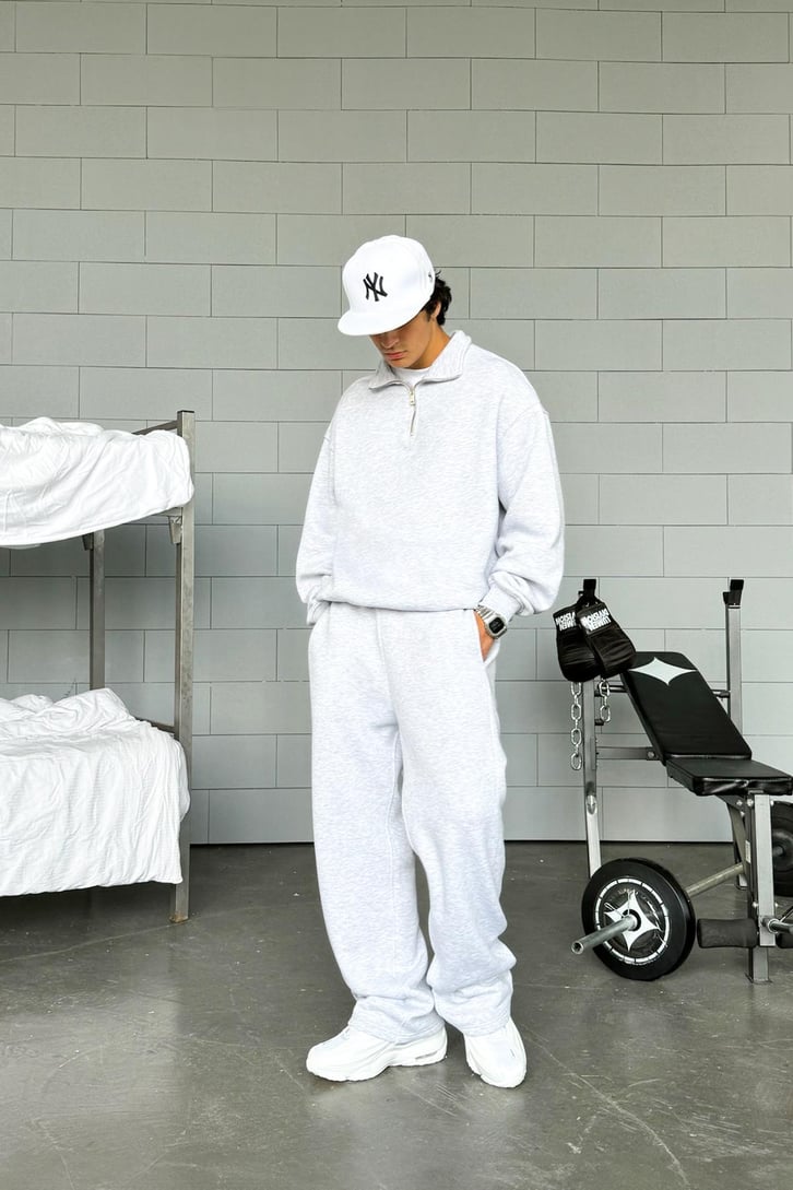 Half Zip Basic Oversize Sweatshirt