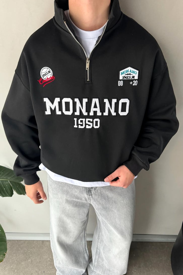 Half Zip Monano 1950 Nakışlı Sweatshirt