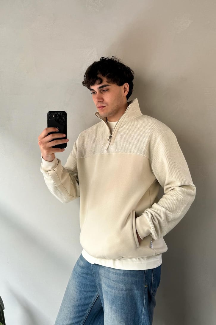 Half Zip Oversize Sweatshirt