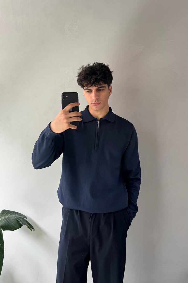 Half Zip Oversize Sweatshirt