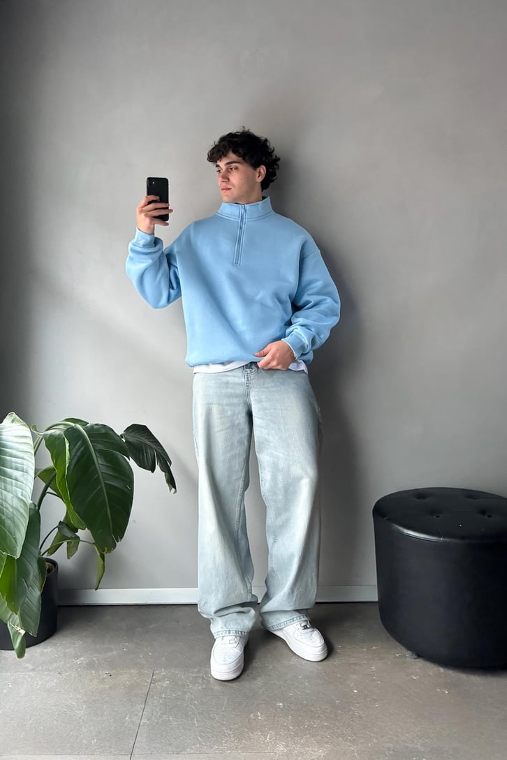 Half Zip Oversize Sweatshirt