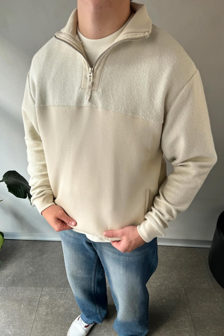 Half Zip Oversize Sweatshirt