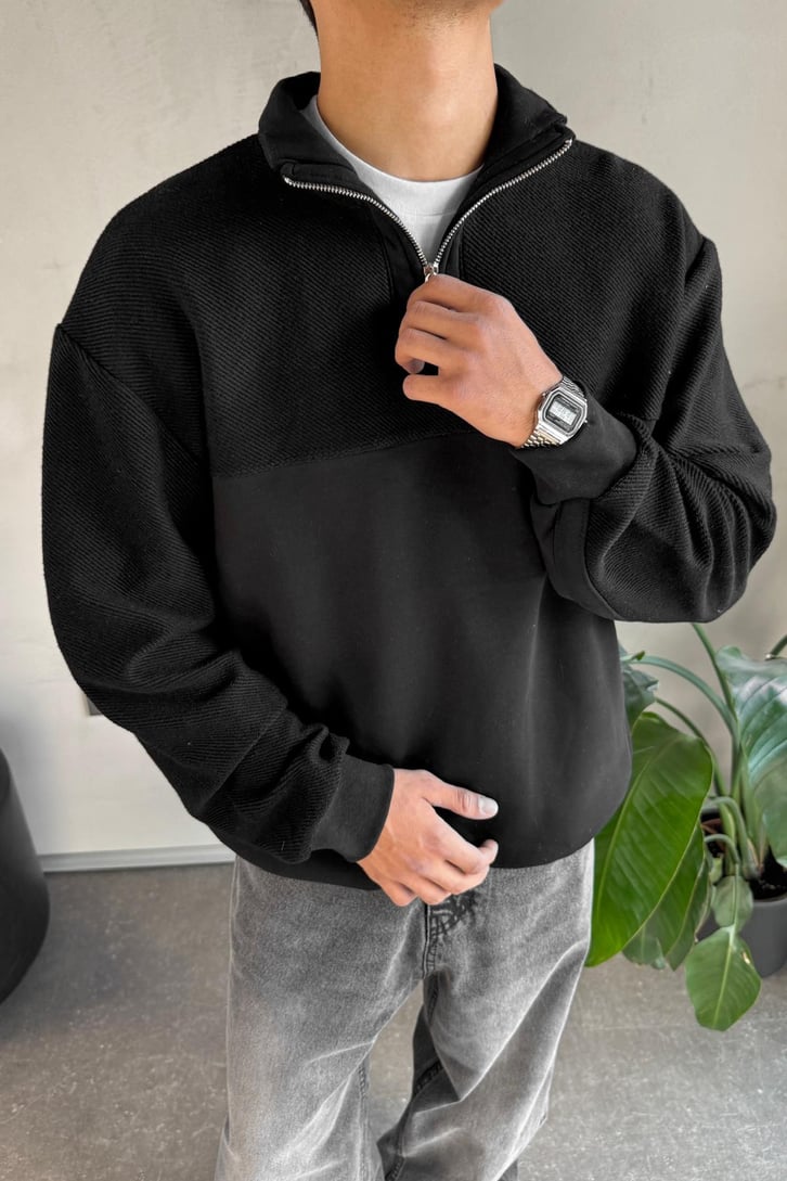 Half Zip Oversize Sweatshirt