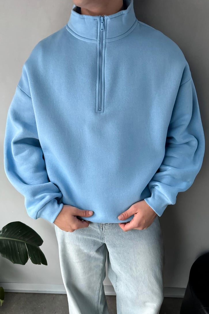 Half Zip Oversize Sweatshirt