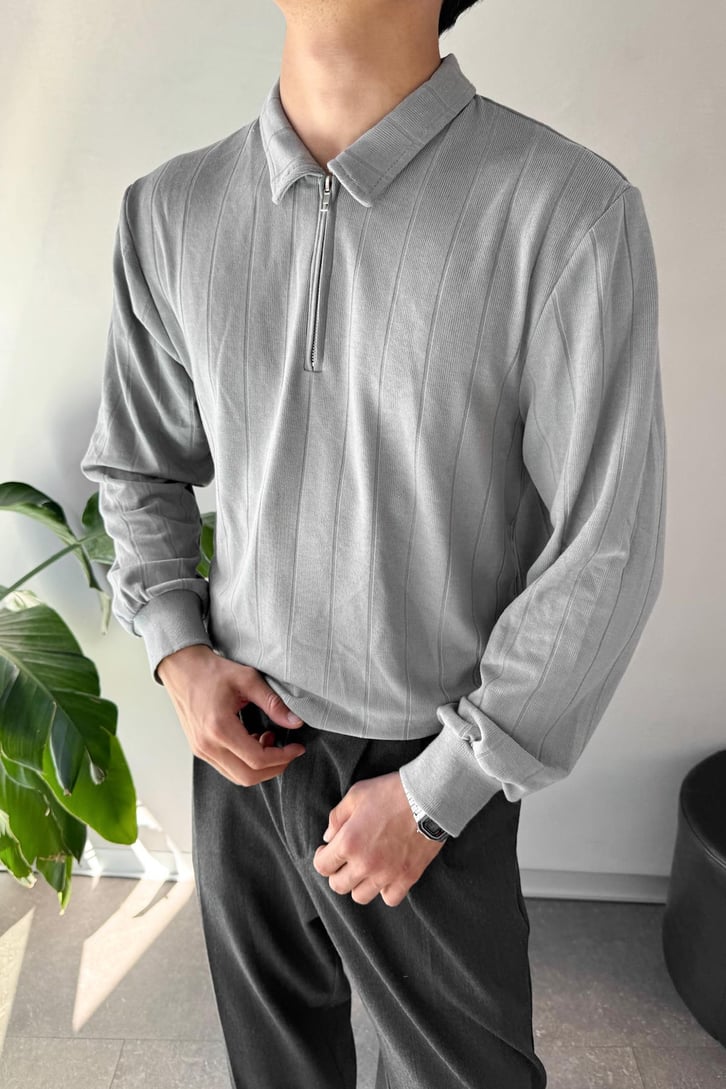 Half Zip Polo Yaka Sweat