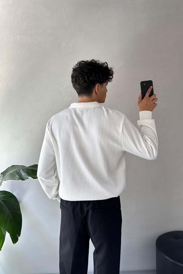 Half Zip Polo Yaka Sweat