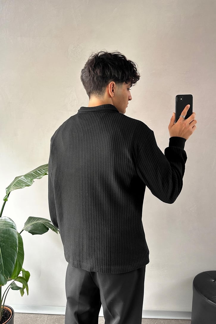 Half Zip Polo Yaka Sweat