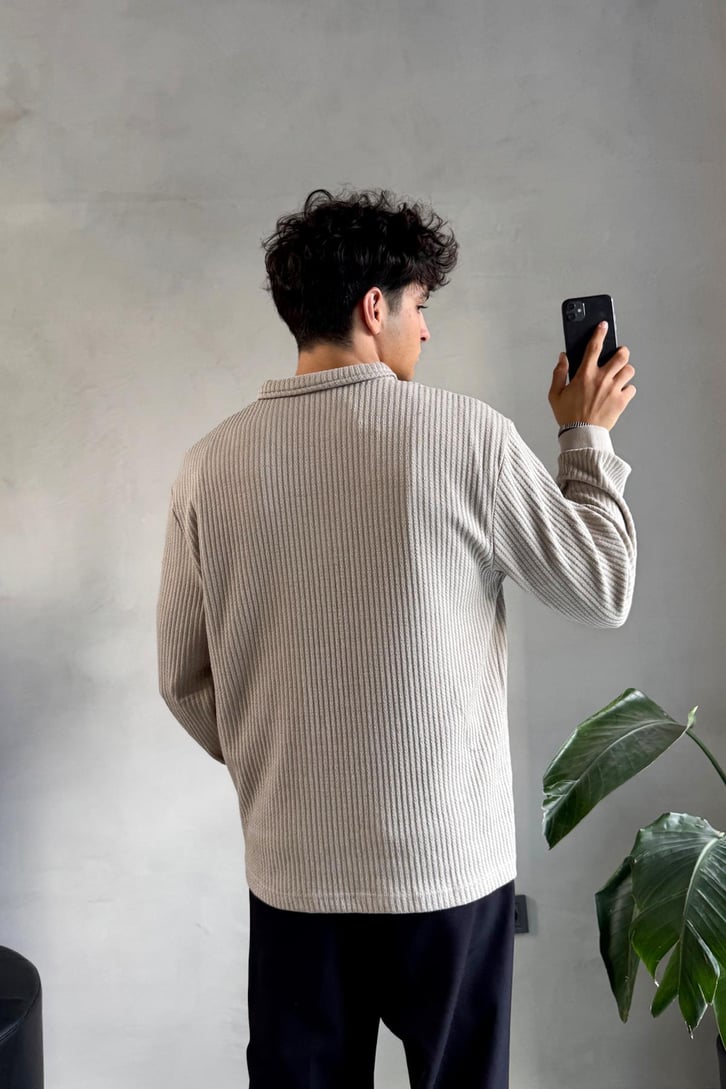 Half Zip Polo Yaka Sweatshirt