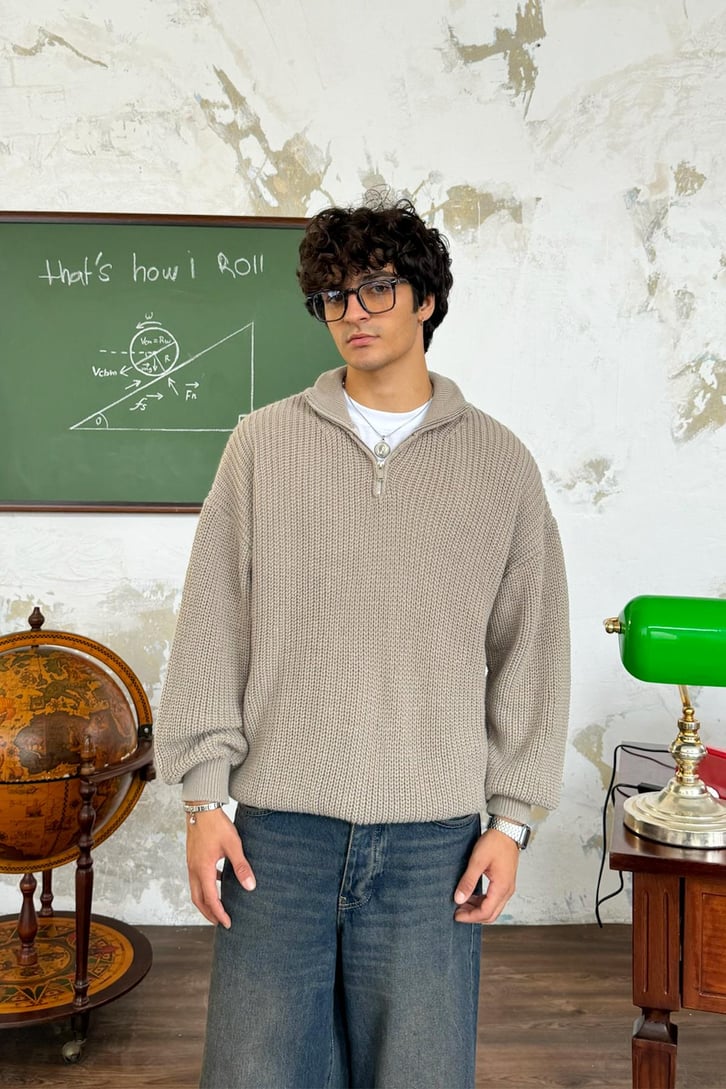 Half Zip Triko Kazak