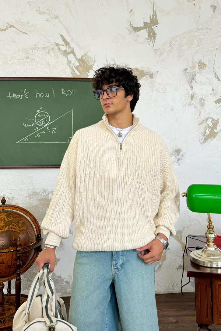 Half Zip Triko Kazak